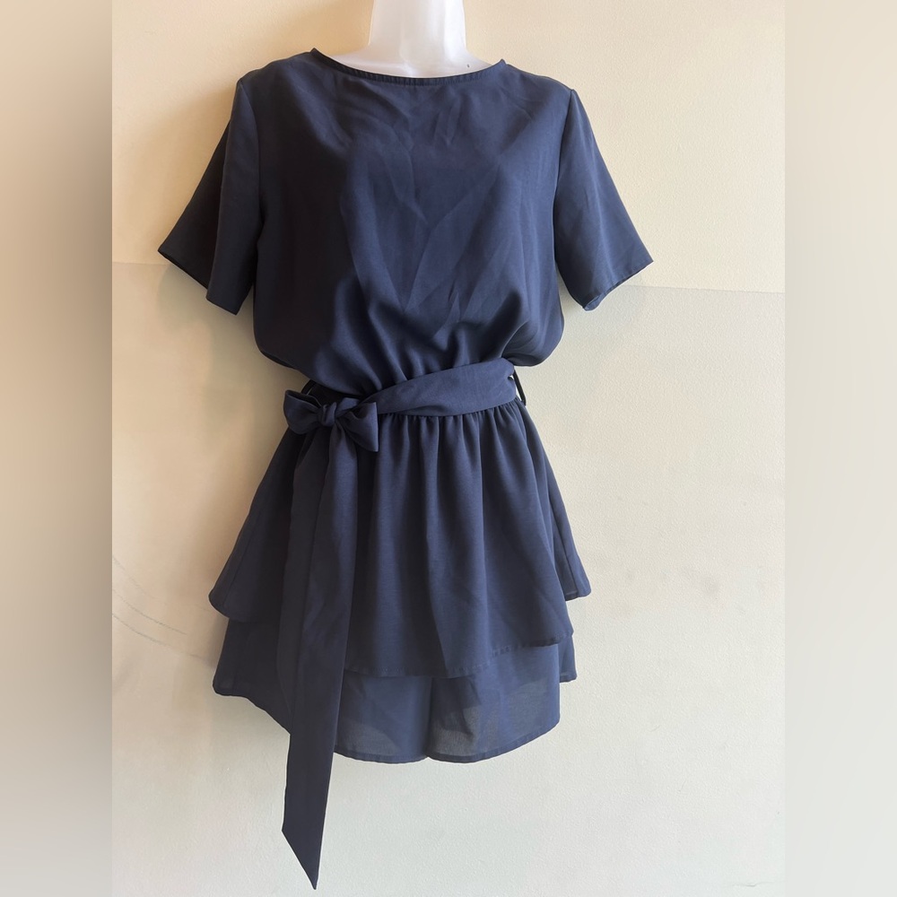 Navy Blue Belted romper